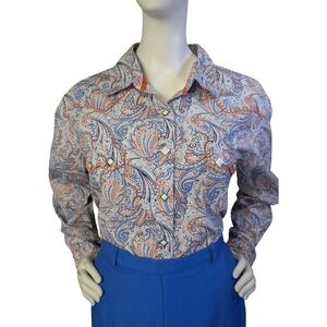 Panhandle Rough Stock Paisley Western Shirt | Ornate Snap Buttons, Women's M